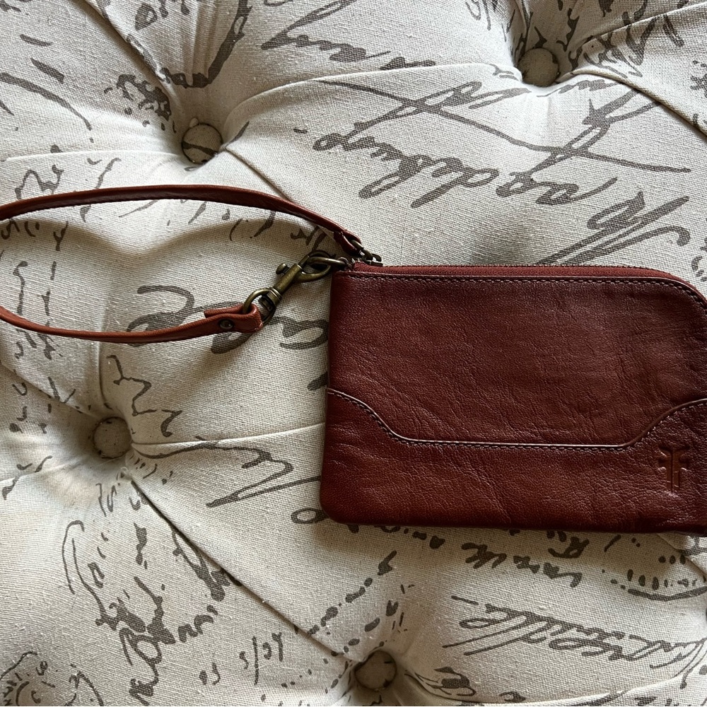 Frye Cognac Brown Leather Wristlet